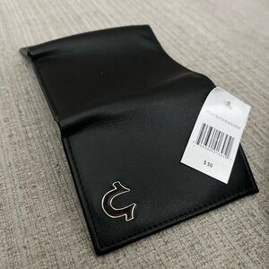 True Religion Sleek Black Money Clip with Gold Detail